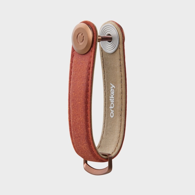 Orbitkey Nyckelhållare i vaxad canvas - tegelröd