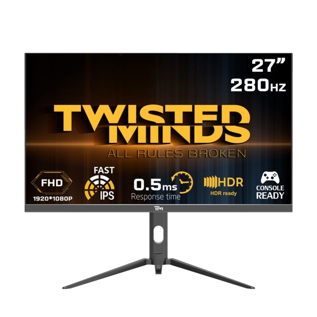 Twisted Minds Supreme Series Flat 27 FHD - 280HZ 0,5MS Snabb IPS HDMI 2.1-spelmonitor