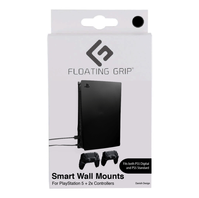 FLOATING GRIP Playstation 5 väggfästen från FLOATING GRIP - svart paket