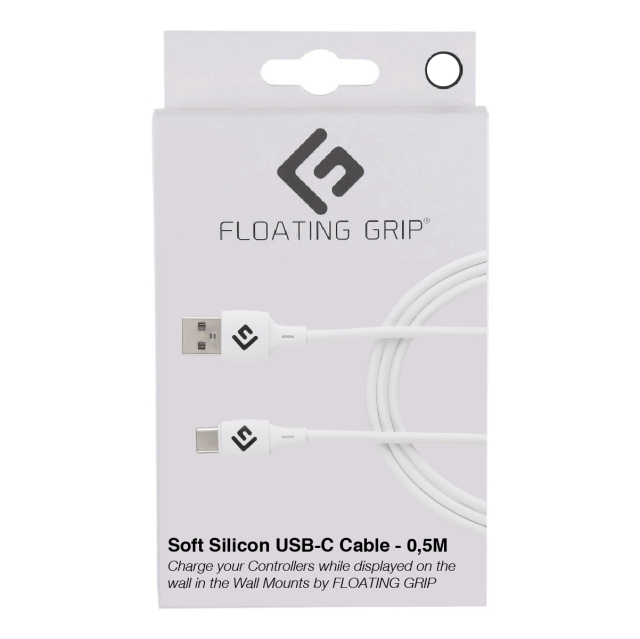FLOATING GRIP 0,5M USB-C-kabel i silikon (vit)