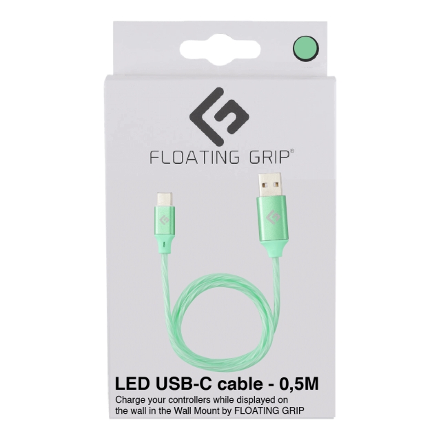 FLOATING GRIP 0,5M LED USB-C-kabel (grön)