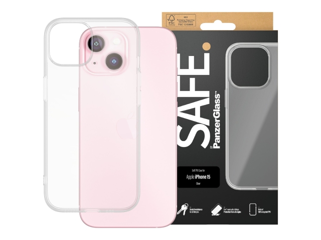 PanzerGlass SAFE. by PanzerGlass Skal till Apple iPhone 15, Transparent