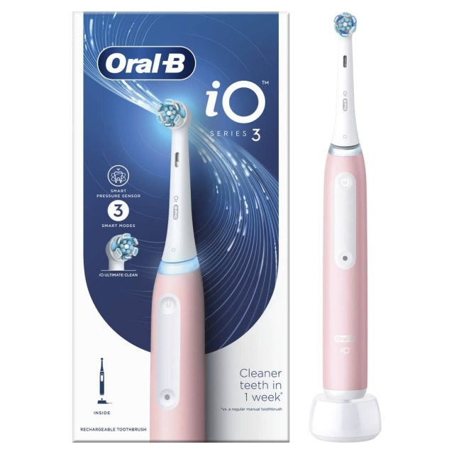 Oral B iO Series 3 Eltandborste, Blush Pink