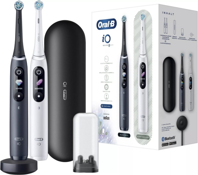 Oral B iO Series 8 Duo Eltandborste, Svart & Vit