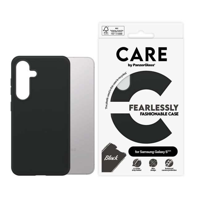 CARE by PanzerGlass - Fashionable Fodral Svart Samsung Galaxy S25
