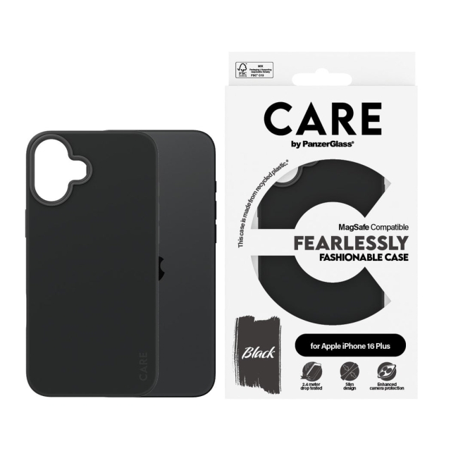 CARE by PanzerGlass - Fodral - Svart - MagSafe - iPhone 16 Plus