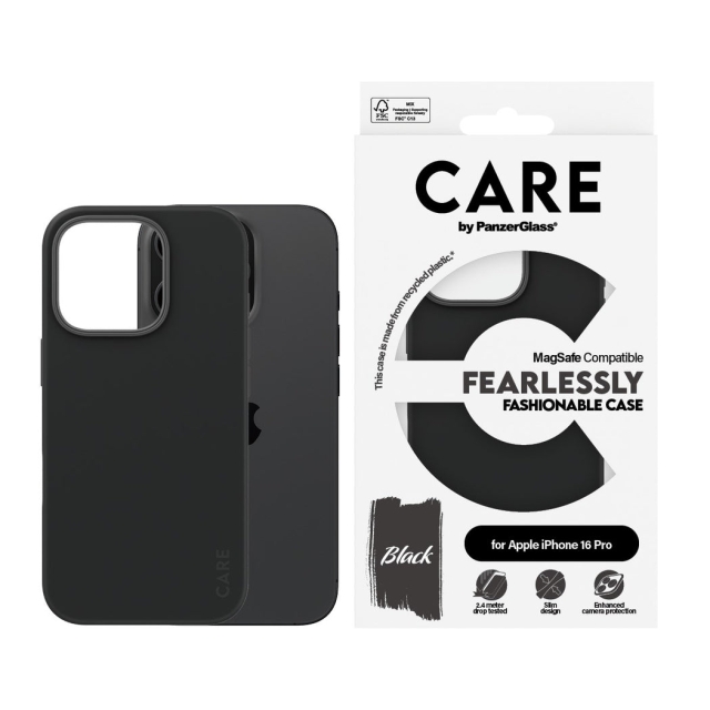 CARE by PanzerGlass - Fodral - Svart - MagSafe - iPhone 16 Pro