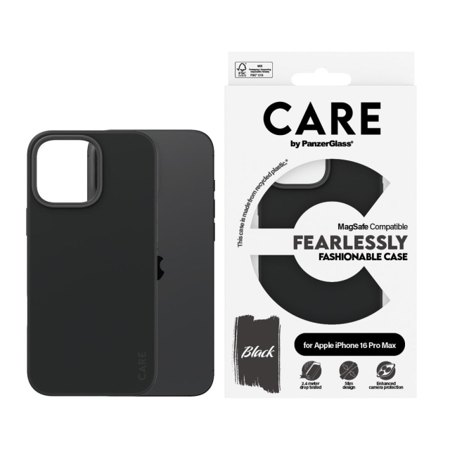 CARE by PanzerGlass - Fodral - Svart m. MagSafe - iPhone 16 Pro Max