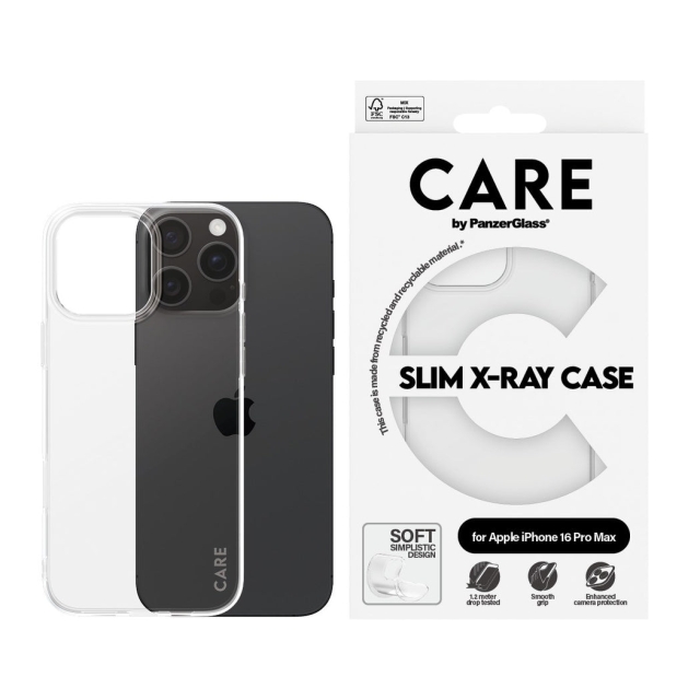 CARE by PanzerGlass - Fodral - Transparent - iPhone 16 Pro Max