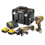 DeWALT DCK2080P2T-QW (DCD796 + DCG405), 18 V 2x5,0 Ah batteri, Verktygskit