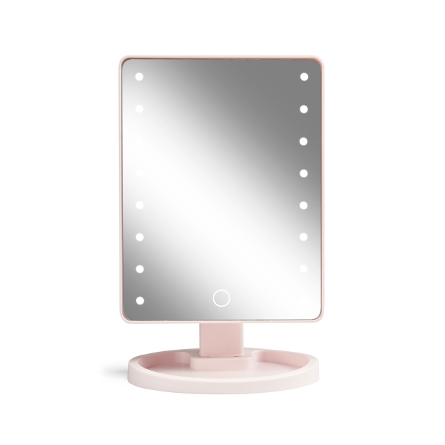 Gillian Jones Hollywoodspegel med Touch, LED-ljus och USB-C - Rosa