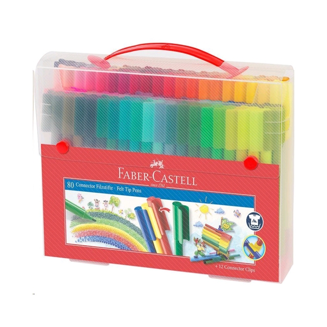 Faber-Castell connector Pens, Fodral, 80 st (155579)