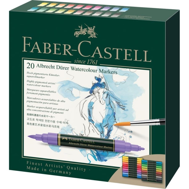 Faber-Castell Albrecht Dürer akvarellpennor, plånbok om 20 st