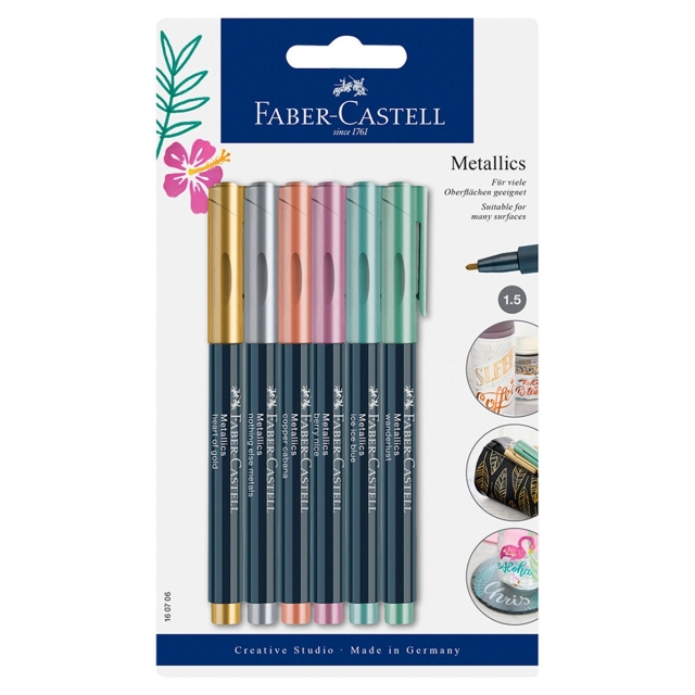 Faber-Castell Metallics Marker, 6 st (160706)