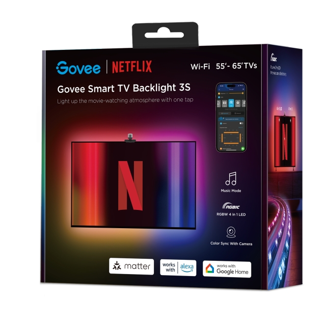 Govee TV Backlight 3 Lite (55-65 tum) - Netflix Edition - Förhöj din tittarupplevelse