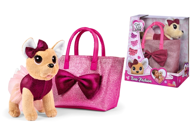 Chi Chi Love Bow Fashion Chihuahua med väska - 20cm (I-105893439)
