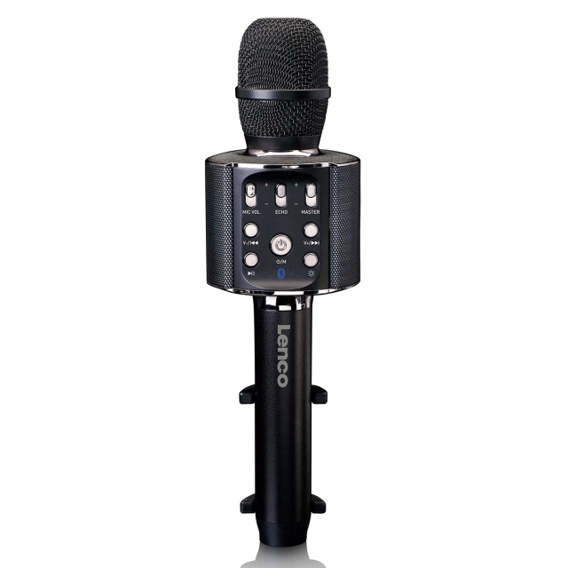 Lenco Bluetooth® Karaoke-mikrofon med högtalare och belysning Svart