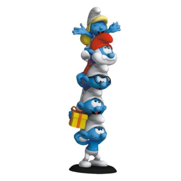 Plastoy Smurfarna Resin Staty Smurfarna Kolonn Polykrom Edition 50 cm