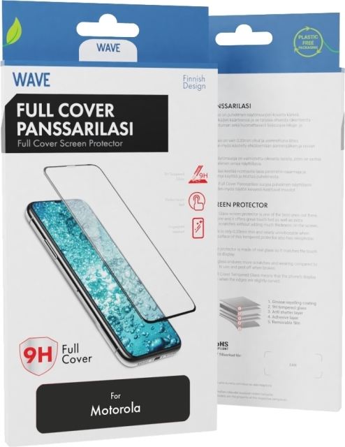 Wave Full Cover pansarglas, Motorola Moto G84 5G, svart ram