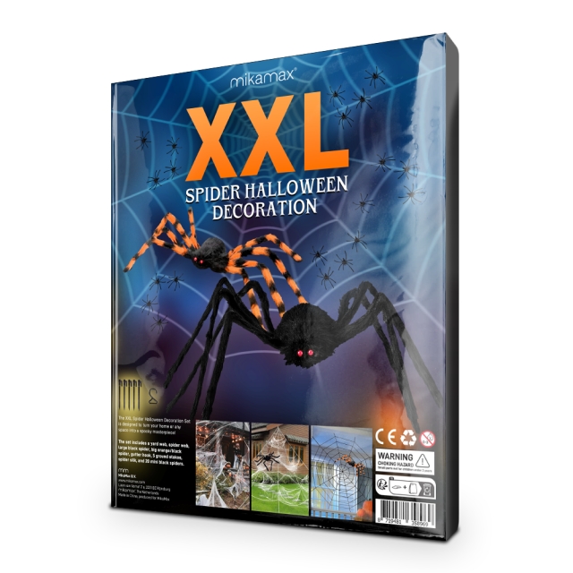 MikaMax XXL Halloween-dekoration med spindel