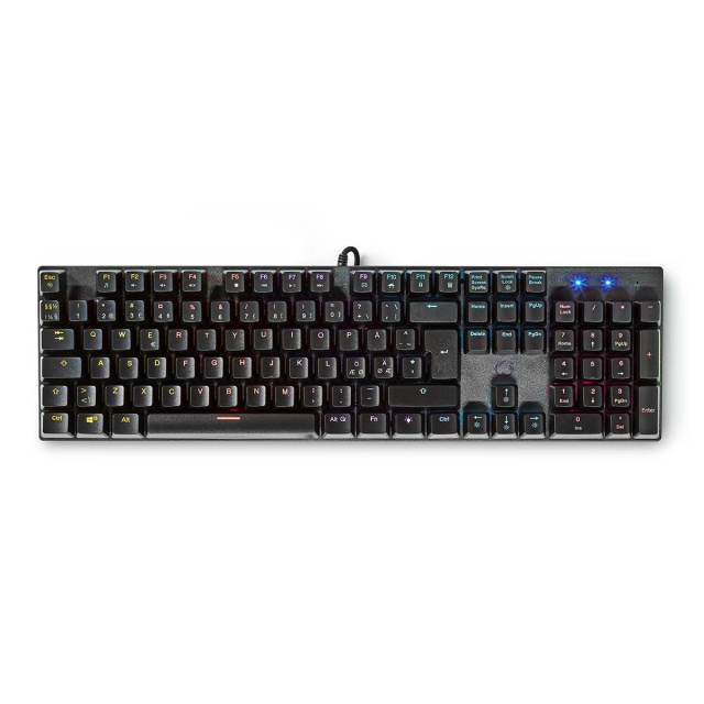 Nedis Trådat Gaming Tagentbord | USB Type-A | Mekaniska Nycklar | LED | QWERTY | ND Layout | USB ström | Strömkabel längd: 1.50 m | Spel