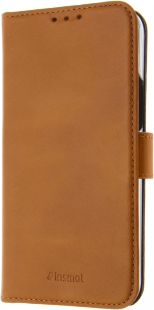 Insmat Exclusive Flip Case plånboksfodral, iPhone 14, brun