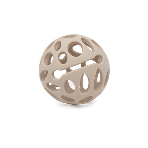 Magni Bitringsboll i LFGB-silikon med taktila ytor, beige - (5733)