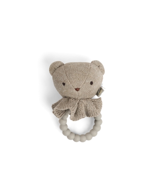 Smallstuff Skallra, björnansikte på silikonring, natur (40008-90)