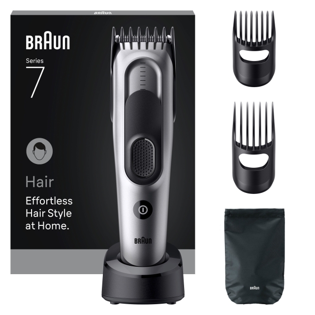 Braun Hårklippare Series 7, +5 stylingverktyg, HC7590 - Grå