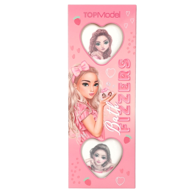 TOPModel TOPModel Tryckta Bathfizzers BEAUTY and ME - Vit, Rosa - 30g styck