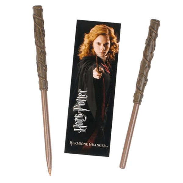 Noble Collection Hermione Wand Penna & bokmärke