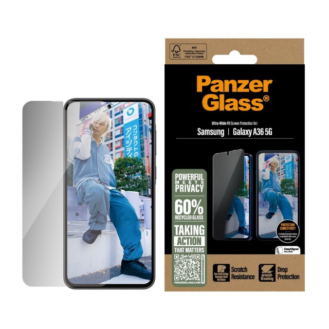 Panzer Glas - Integrerat skärmskydd Galaxy new A35 5G Ultra UWF