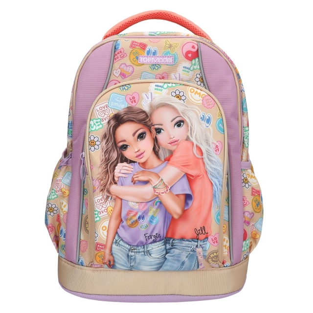 TOPModel Skolryggsäck GIRL POWER - Beige, Lilac och Coral (413285)