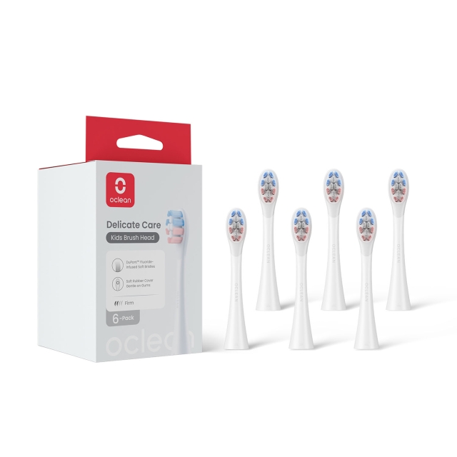 Oclean Borsthuvud Kids 6-Pack Vit