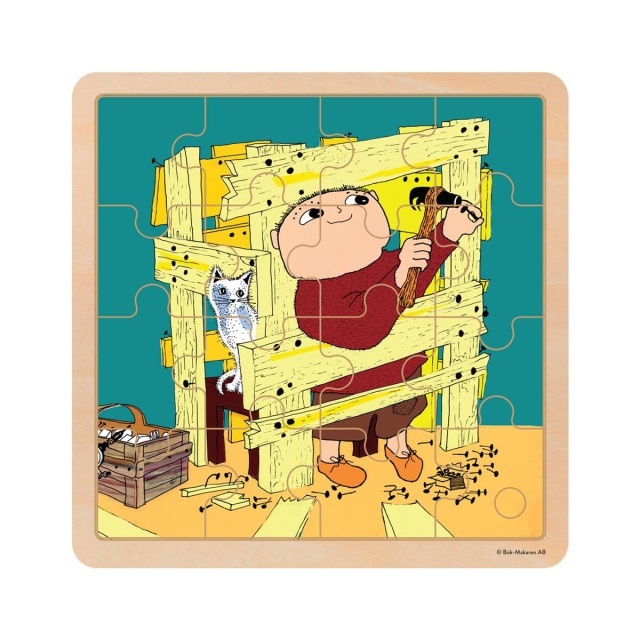 ALFONS ÅBERG Pussel 16 Pcs Wooden Puzzle Byggnadslek