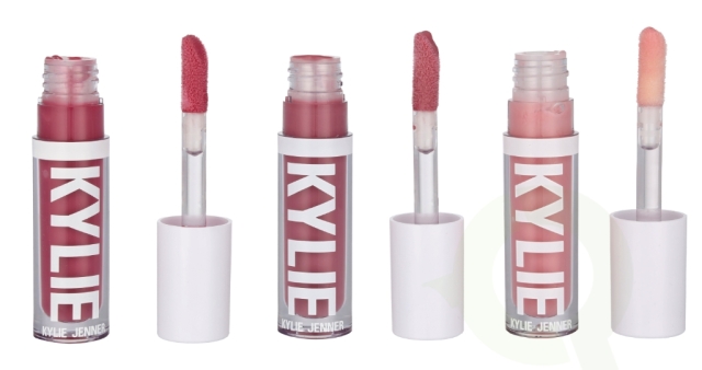 Kylie Cosmetics Lip Gloss Set 9.66 ml Pink Trouble 3.22 ml /Rose Temptation 3.22 ml / Berry Kiss  3.22 ml