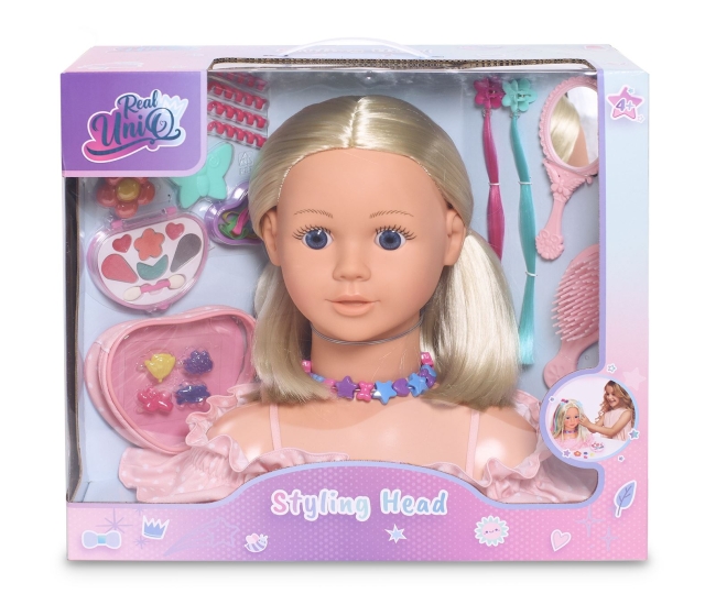 Real UniQ Stylinghuvud med hårtillbehör och kosmetikask (30561)