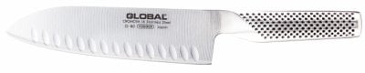 GLOBAL Santokukniv med Grantonkant - 18 cm