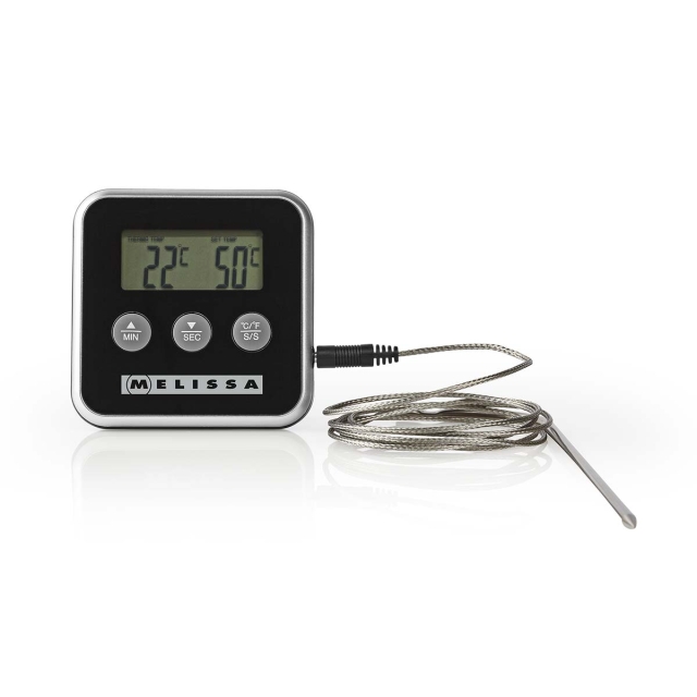 MELISSA Kötttermometer | upp till 250°C | Larmtimer | LCD-display