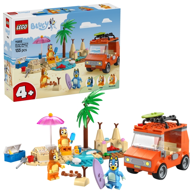 LEGO Bluey - Blueys strand- och familjebilresa (11202)