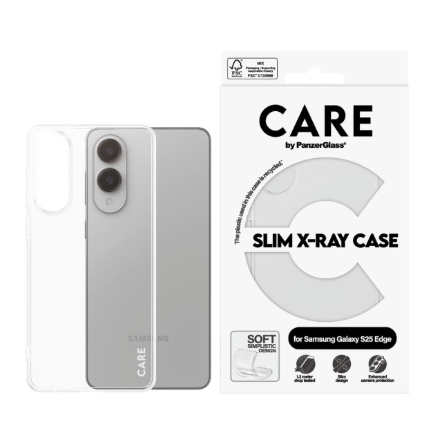 Panzer CARE by PanzerGlass - Moderiktigt fodral Transparent X-Ray Soft Basic Samsung S25 Edge