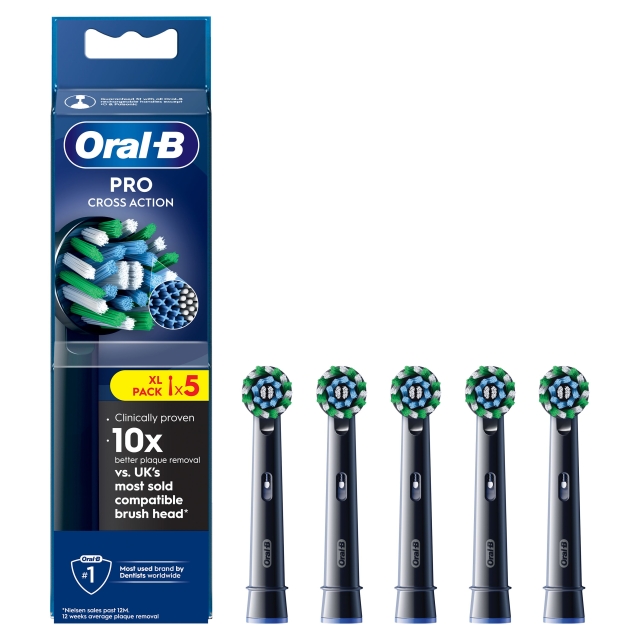 Oral B Pro Cross Action Tandborsthuvuden - Svart - 5 st