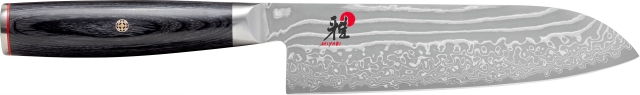 Miyabi 5000 FC-D, Santoku, fin egg - Svart- 18 cm