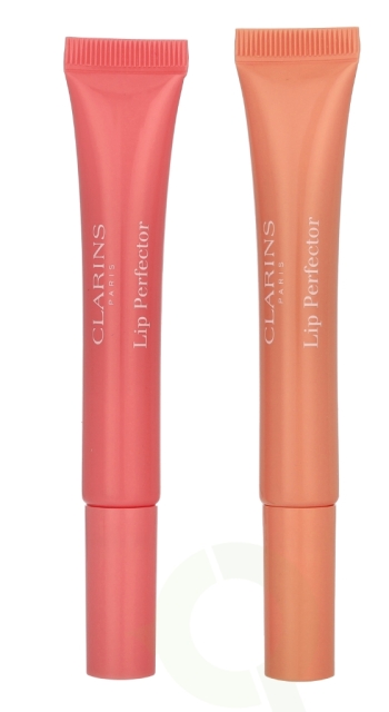 Clarins Natural Lip Perfector Set 24 ml #01 Rose Shimmer 12ml/ #02 Apricot Shimmer 12ml