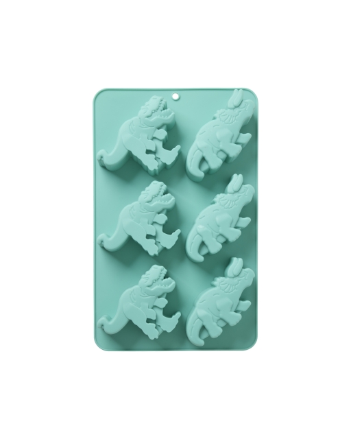 RICE Bakform i silikon med 6 dinos - Mint - 30 cm x 20 cm