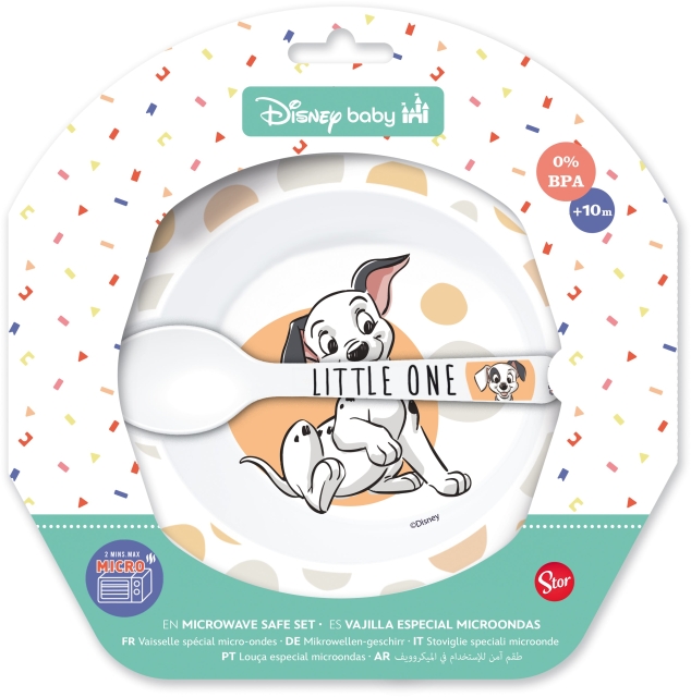 STOR BABY, Småbarn 2-delars SET - Skål + Sked - Disney Clas
