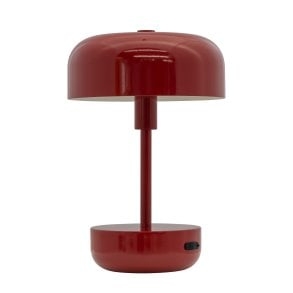 Dyberg-Larsen Haipot LED uppladdningsbar bordslampa - Mörkröd - Höjd: Cirka 25 cm, Diameter: Cirka 15 cm