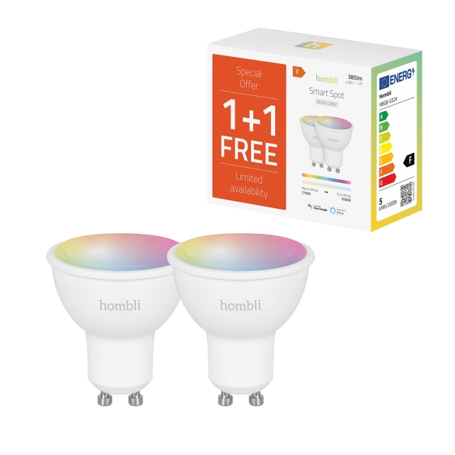Hombli Smart Spot 5W RGB & CCT (GU10) V2, kampanjförpackning