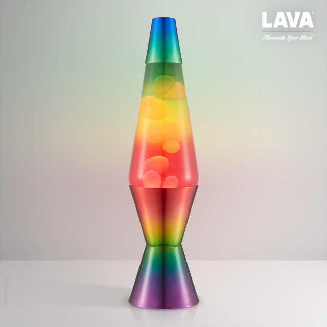 Lavazza Lampa - Vit/Tri-colour, regnbågsfärgad bas - 37 cm