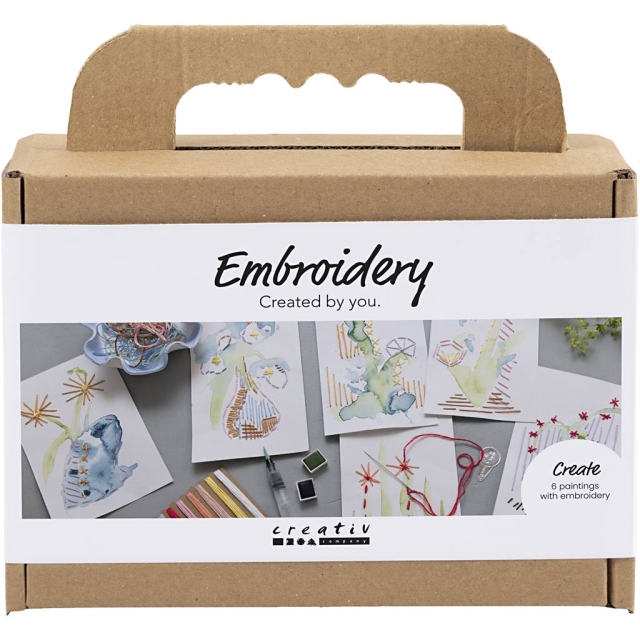 Mini Craft Kit Embroidery - Målningar med broderi - blandade färger (977860)